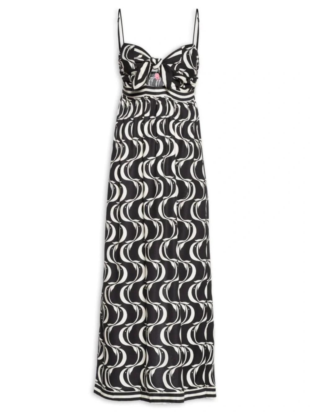 FARM Rio Brazil Copacabana Sidewalks Print Monochrome Midi Dress Size M (Medium) - Picture 2 of 16